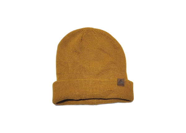 Crystal Mtn Waffle Beanie (Red + Gold)