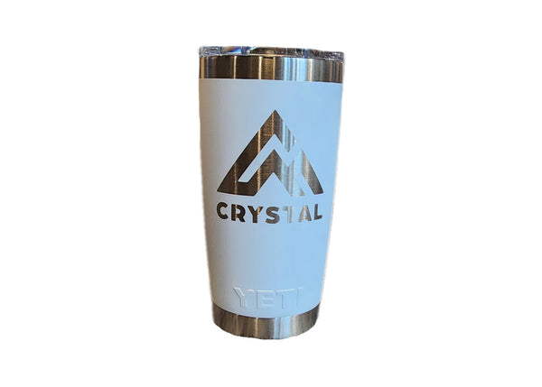 Crystal Mtn Yeti 20oz Rambler Tumbler- White