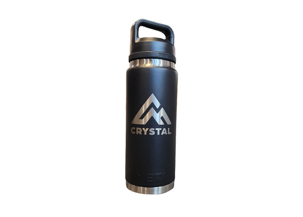 Crystal Mtn Yeti- 26oz Rambler Bottle- Black