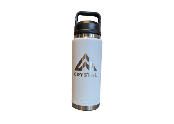 Crystal Mtn Yeti- 26oz Rambler Bottle- White